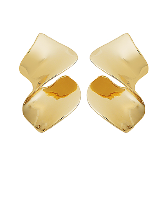 Geometric Twisted Earrings - Gold