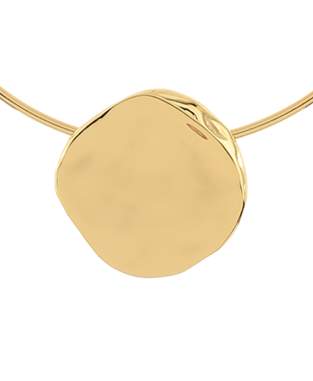 Textured Nugget Chocker Necklace - Gold