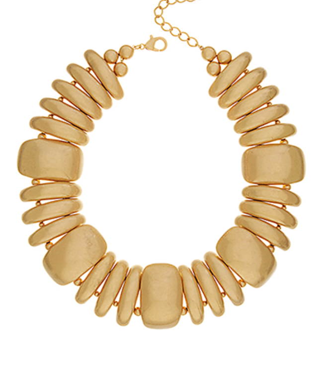 Multi Dome Shaped Necklace - Vintage Gold