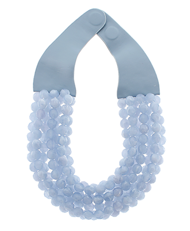Marble Ball Beaded Necklace - Periwinkle