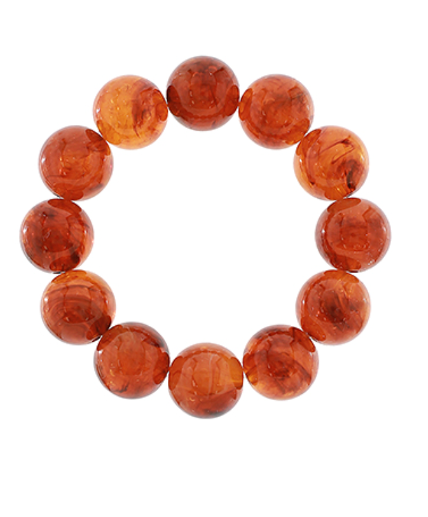 Ball Bead Bracelet - Red Brown