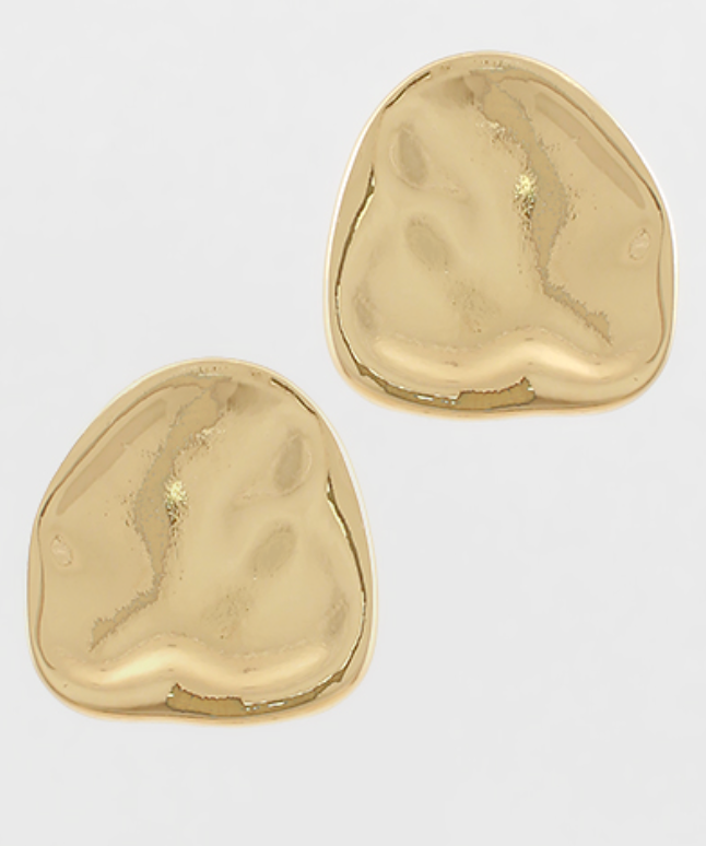 Large Nugget Earrings - Gold