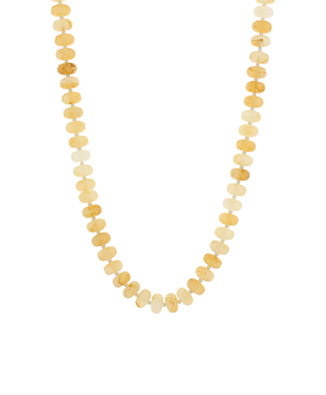 Marble Bead Necklace - Light Brown