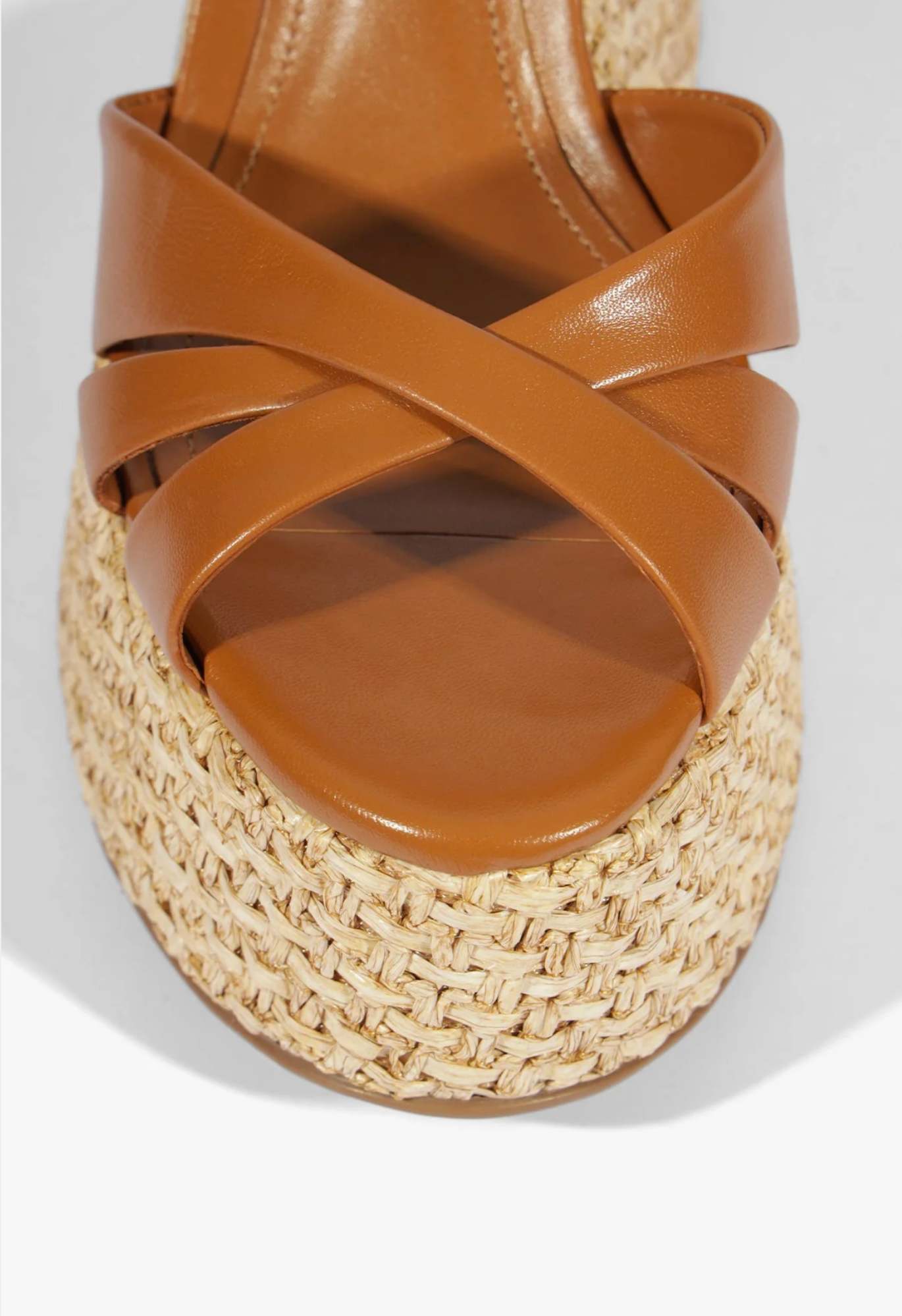 Keefa Raffia Wedge Sandal - Burnt Honey