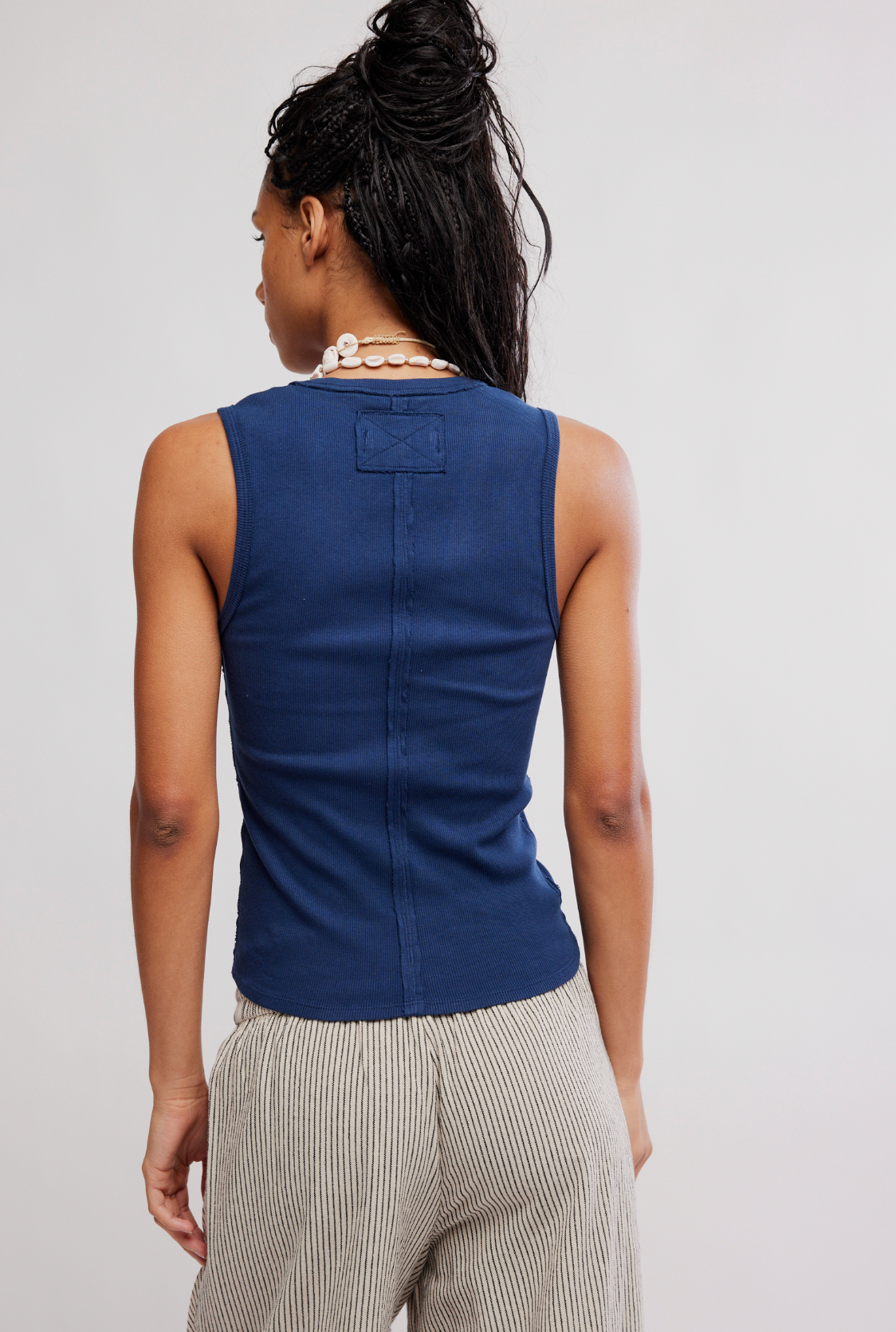 Free People Neria V-Neck Tank Top - Deep Iris