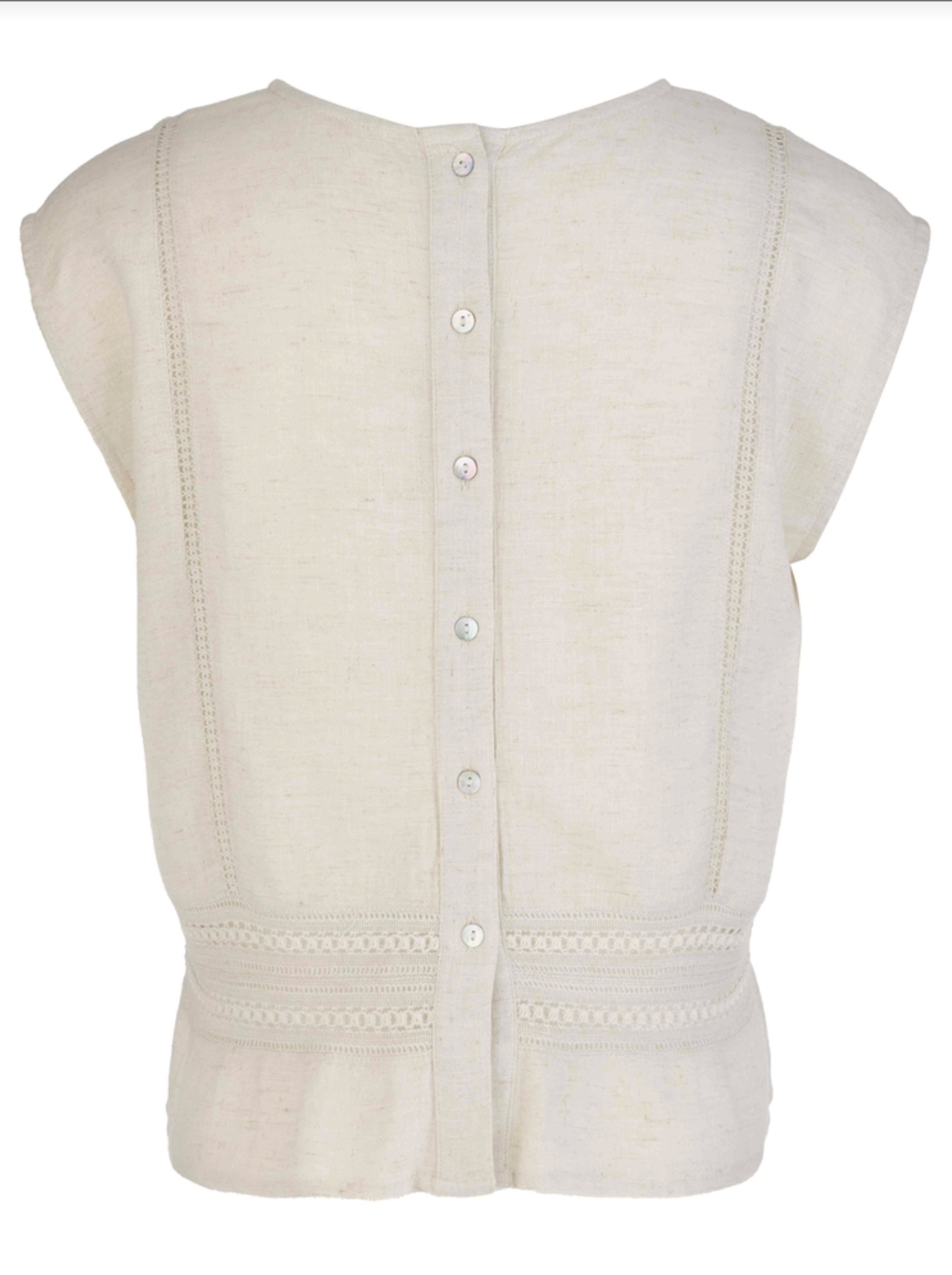 Carly Crochet Lattice Tank Top - White