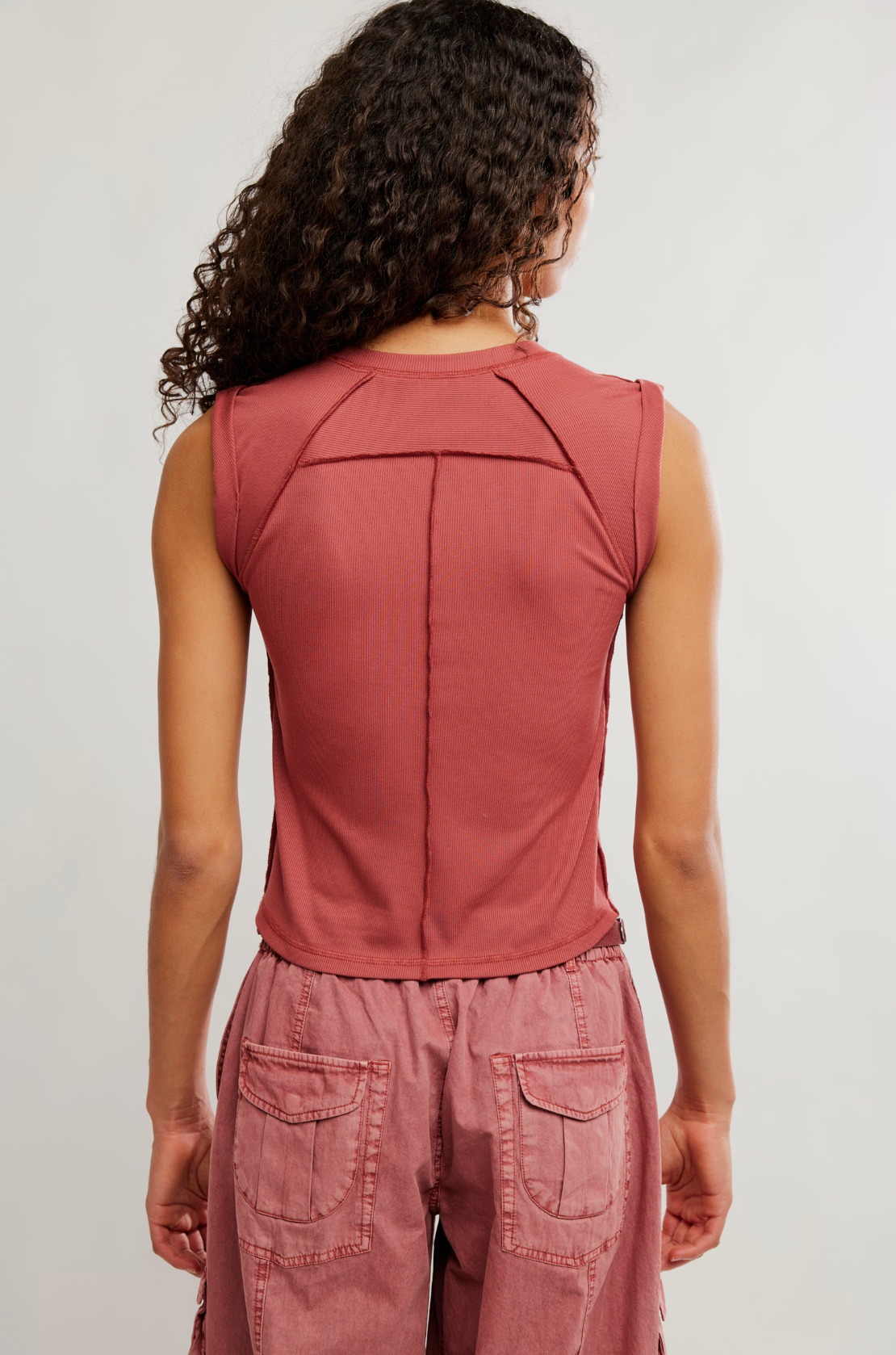 Free People Love My Twist Muscle Tank Top - Fired Clay