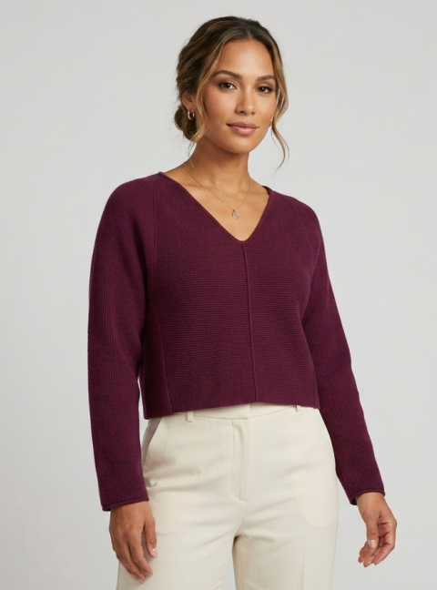 Asima 'V' Top - Plum Berry