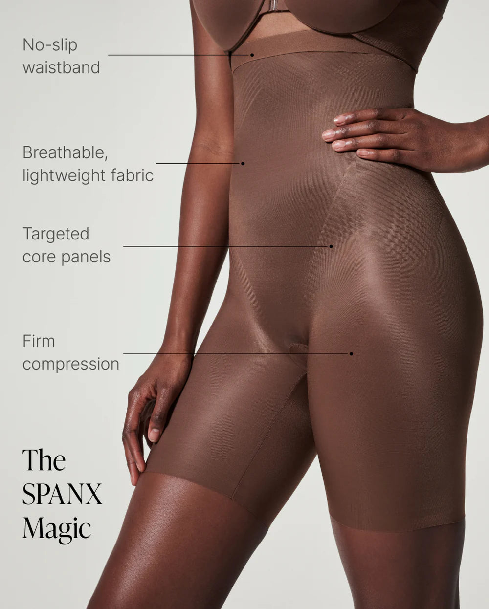 Spanx Shape Invisible High-Waisted Mid-Thigh Short - Champagne Beige