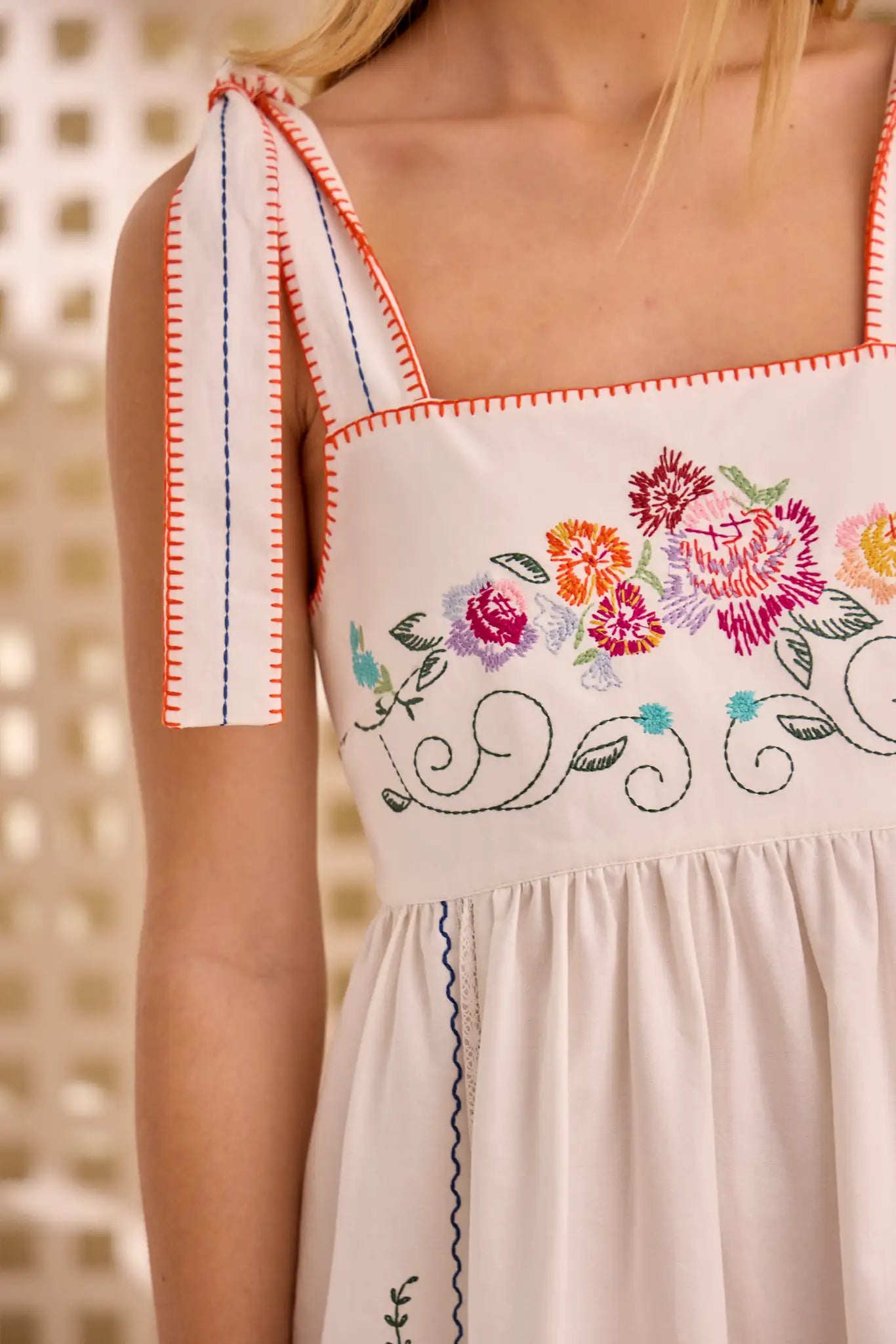 Stefy Dress - Multi Embroidery