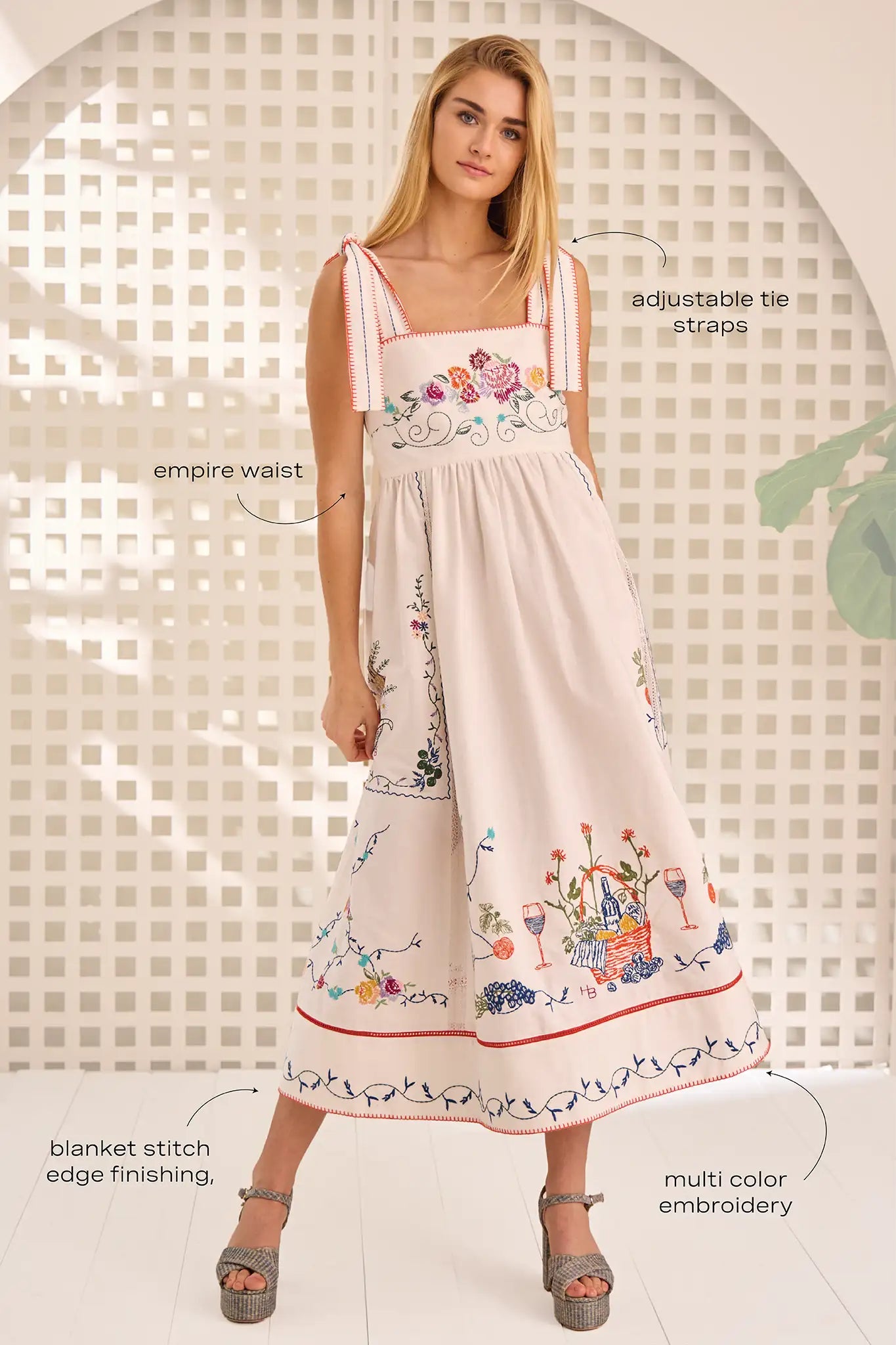 Stefy Dress - Multi Embroidery