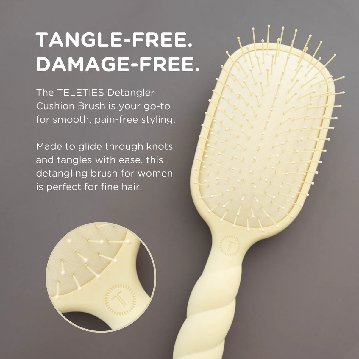 Detangler Hair Brush - Fine Hair - Tan