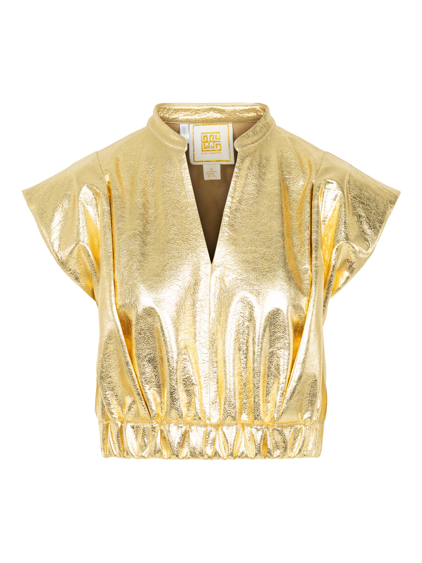 Evie Top - Gold Vegan Leather