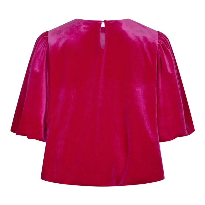 Balloon Velvet Top - Berry