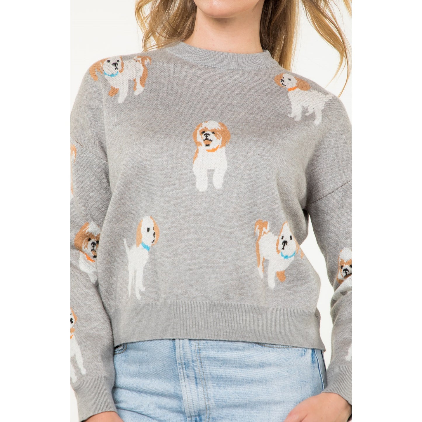 Dog Knit Sweater - Heather Grey