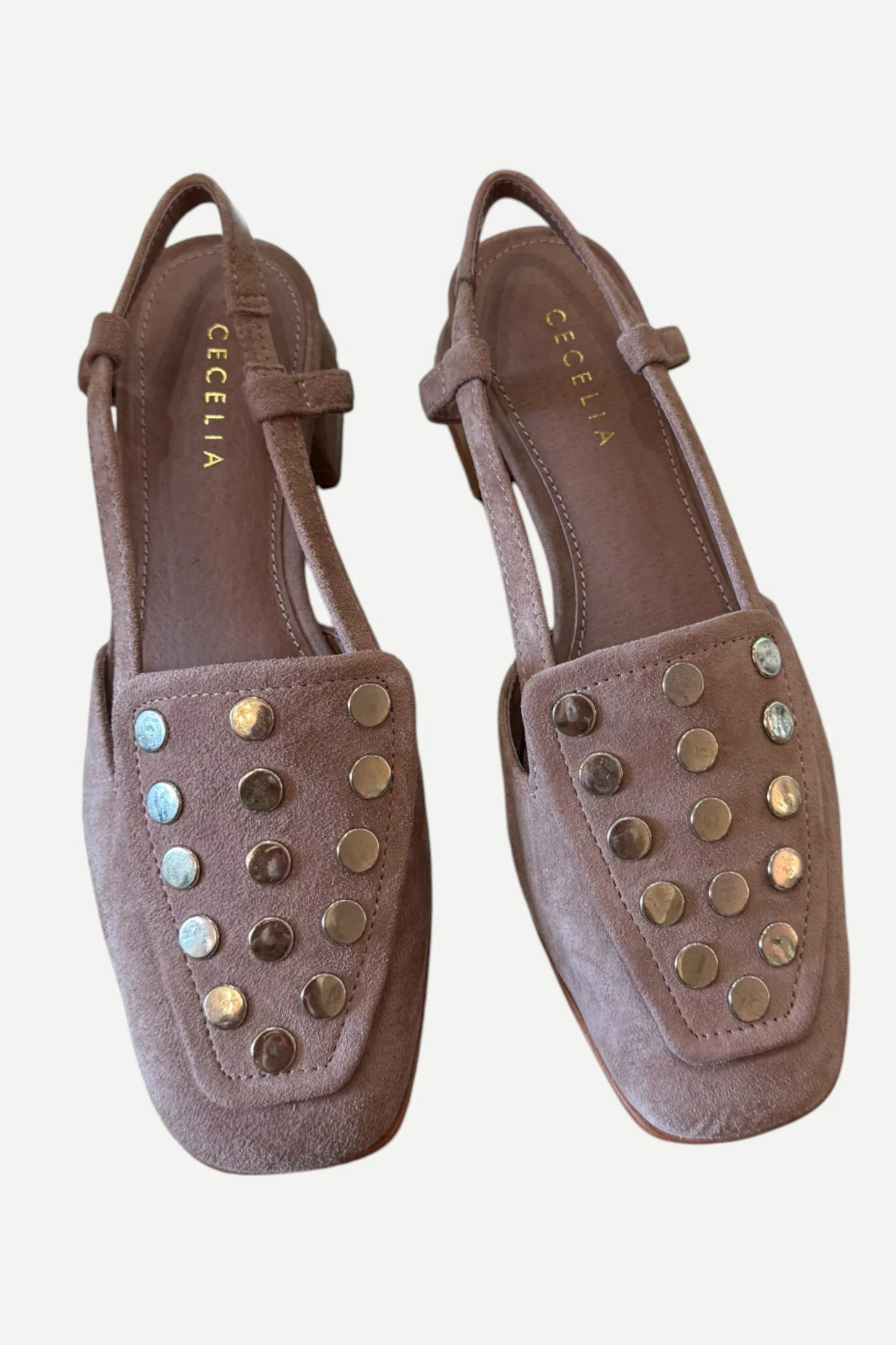 Monty Slingback Shoe - Taupe Stud