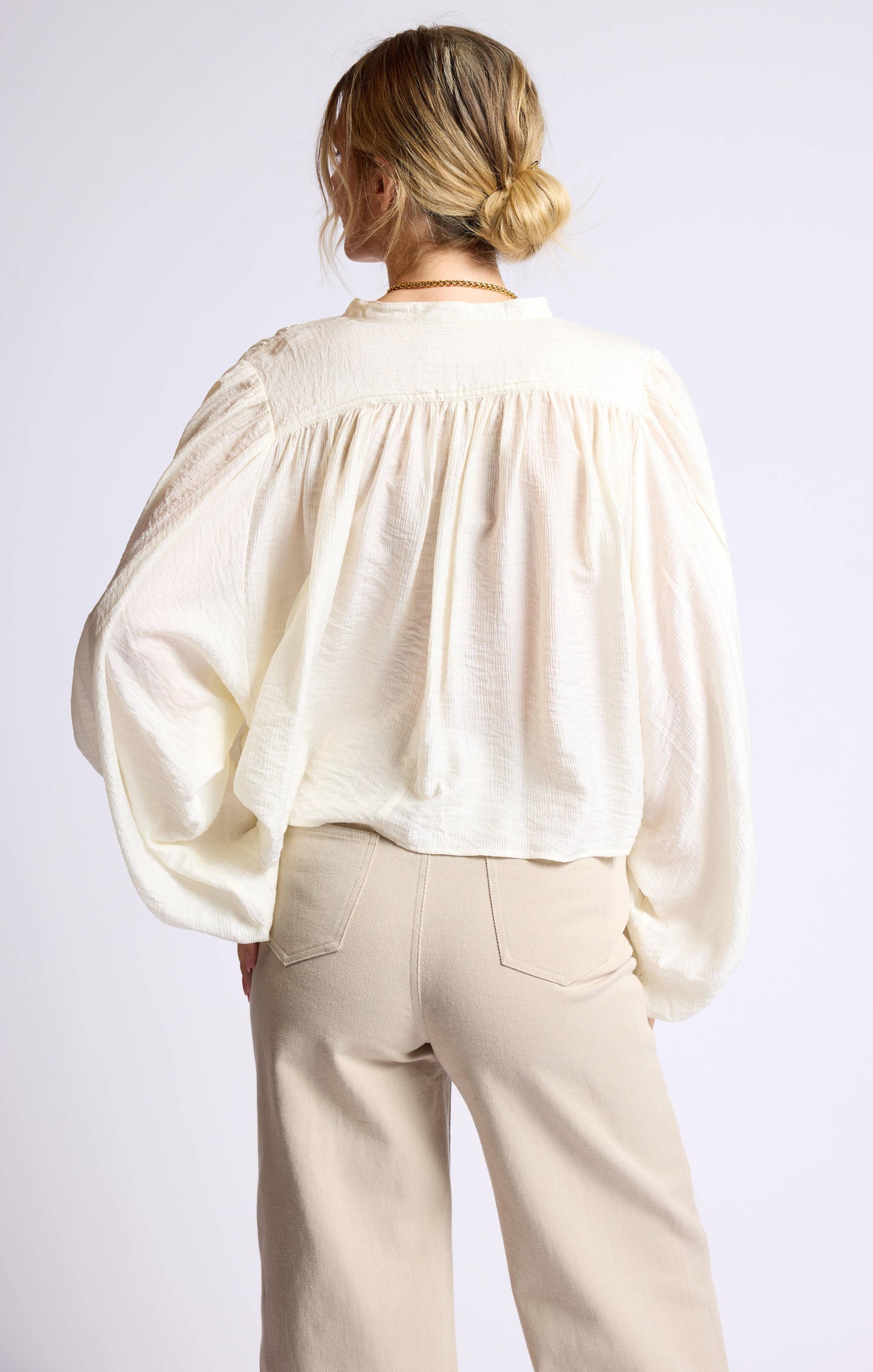 Seek Me Out Oversized Sleeve Blouse - Ivory