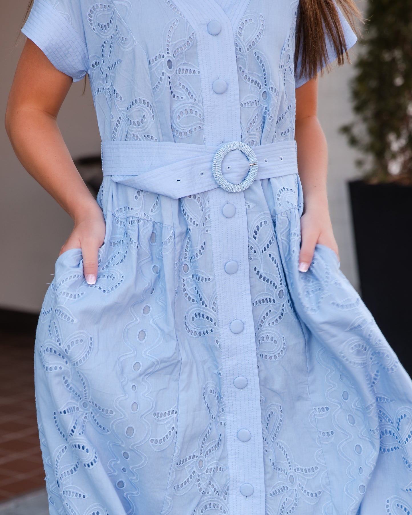 Andrea Dress - Blue Lily Garden Eyelet