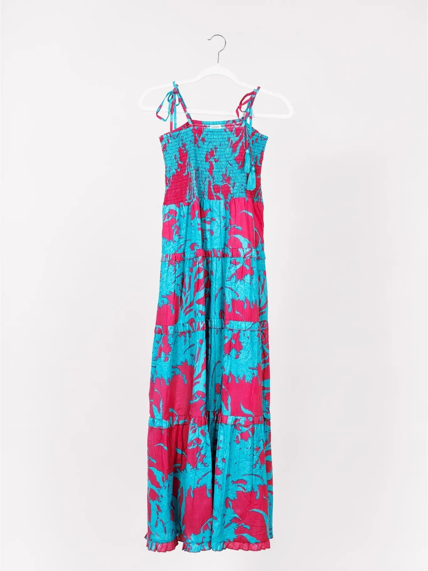 Dianora Maxi Dress - Big Coral Super Pink/Blue