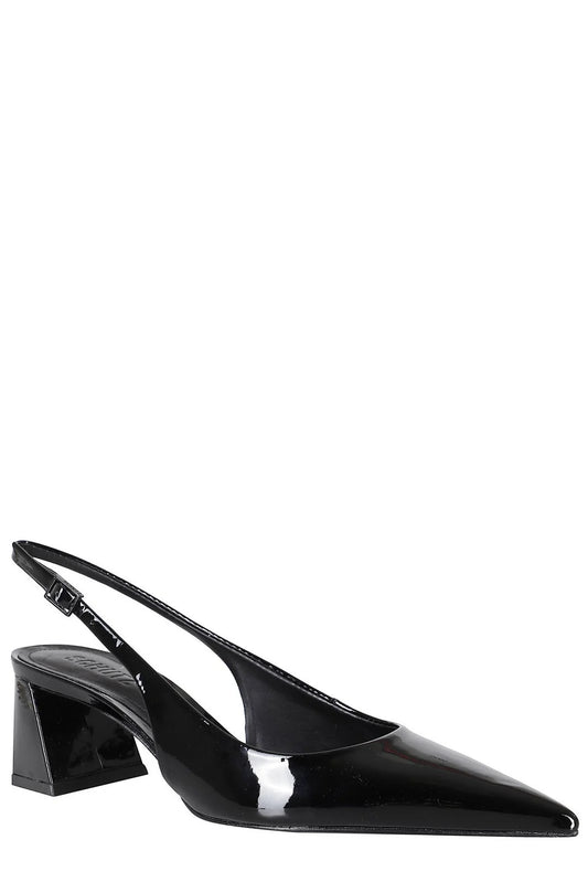 Schutz Rhonda Mid Slingback Pointed Toe Heel - Black