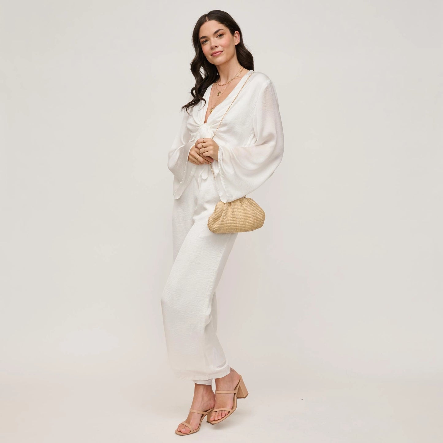 Triana Straw Frame Clutch - Natural