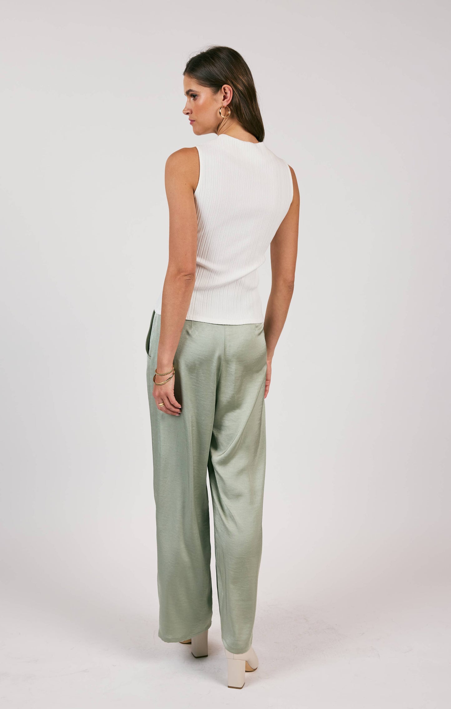 Take A Walk Mockneck Tank - Off White