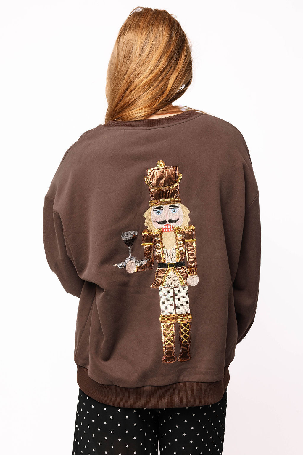 Queen of Sparkles Brown Espresso Martini Serving Nutcracker Sweatshirt