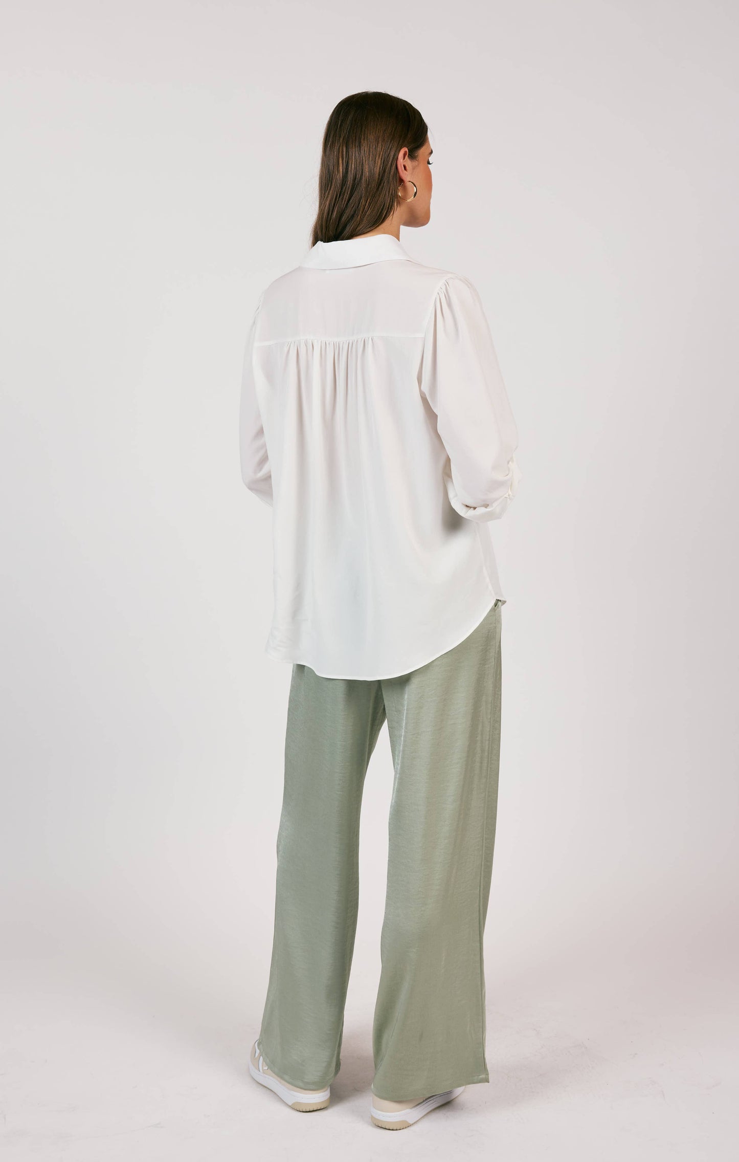 Stillness Yoked Splitcuff Buttondown Shirt - White