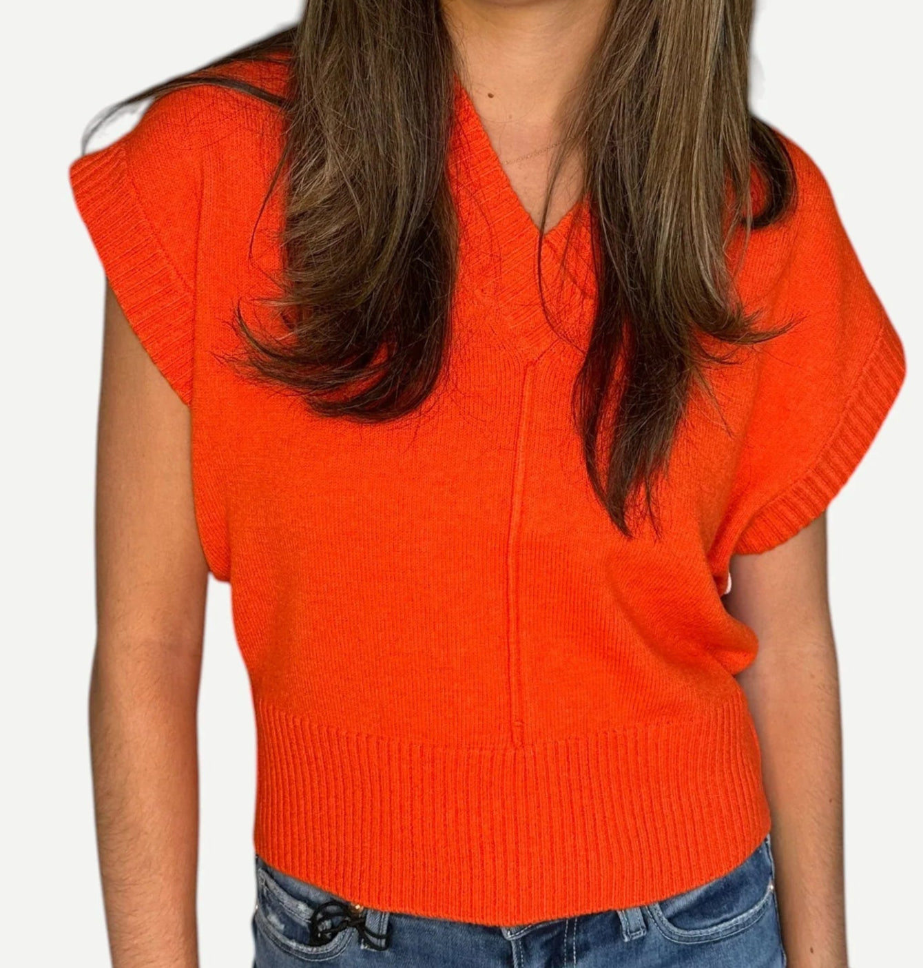 Gweneth Sweater Vest - Orange Flame