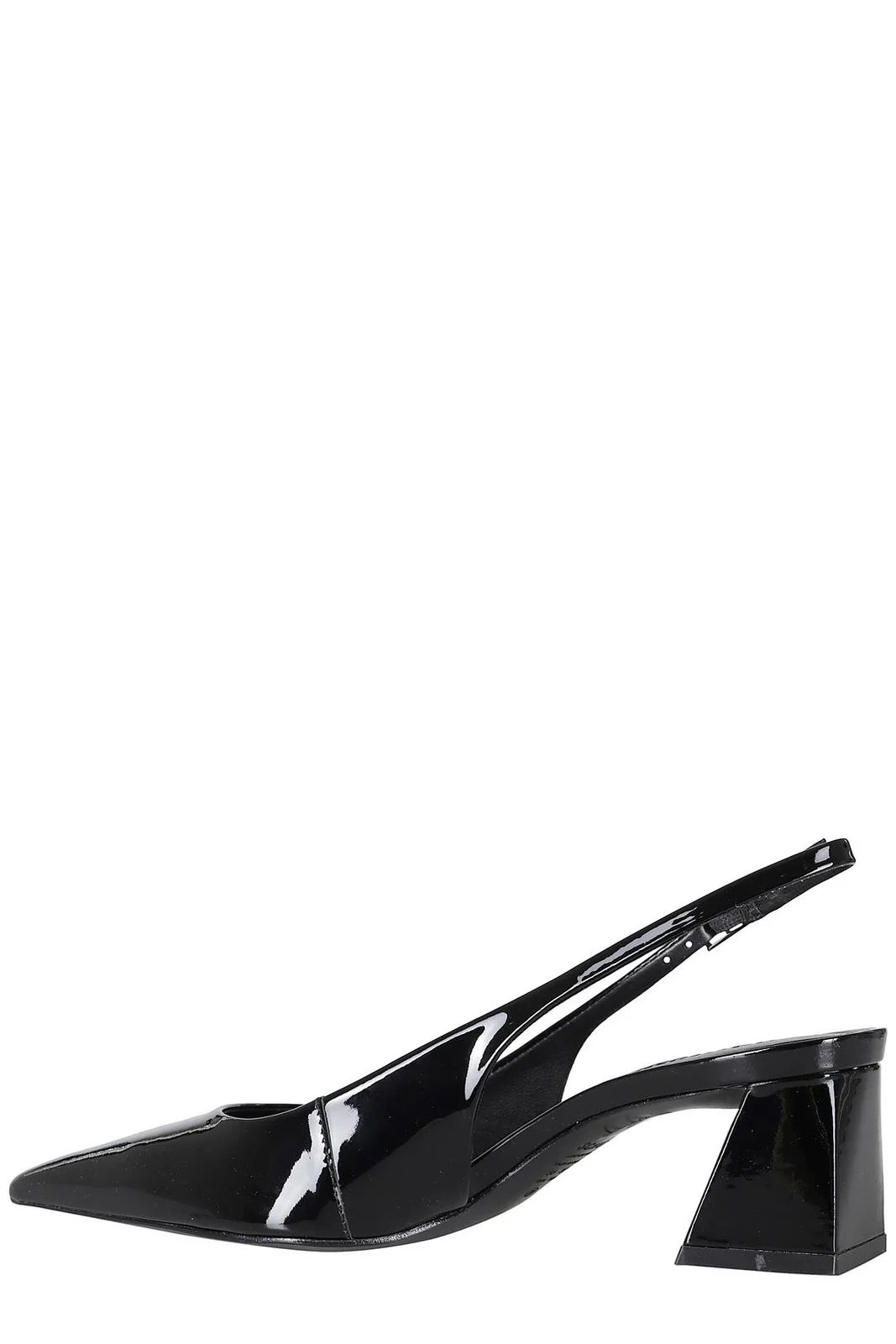 Schutz Rhonda Mid Slingback Pointed Toe Heel - Black
