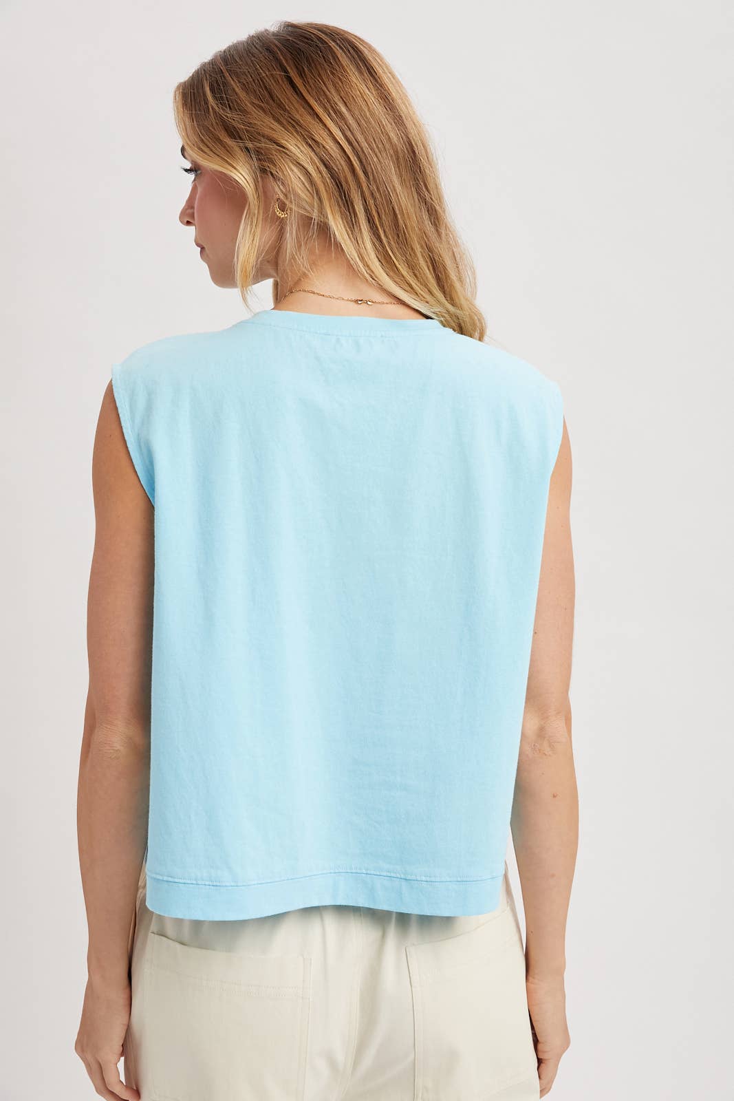Washed Knit Tank Top - Seabreeze