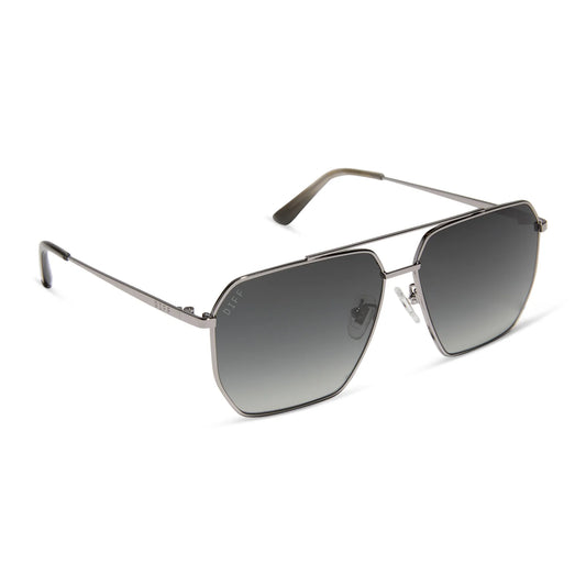 DIFF Eyewear Berkely - Gunmetal Grey Gradient Polarized Sunglasses