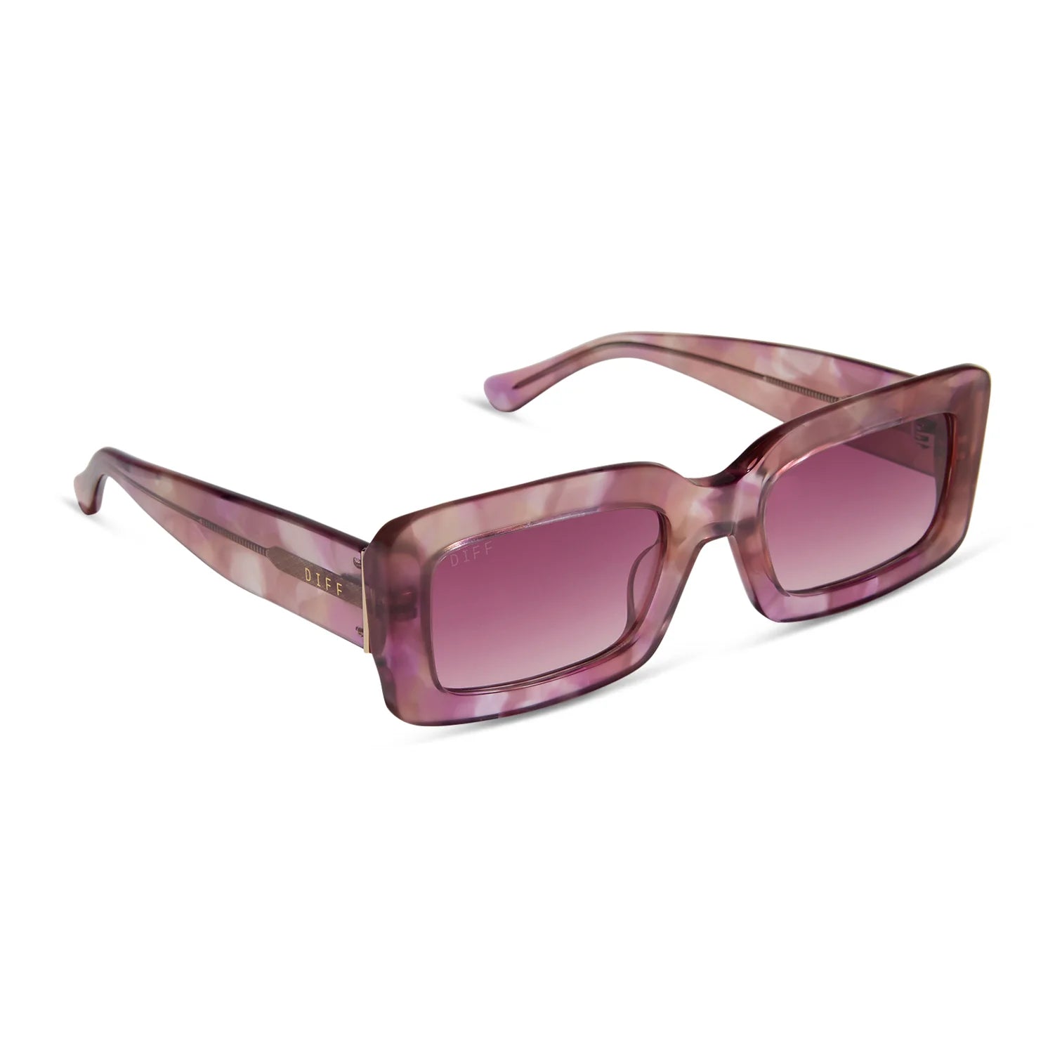 DIFF Indy sunglasses in Pink DIFF Eyewear - Indy - Fleur Wine Gradient Sunglasses  main image 2