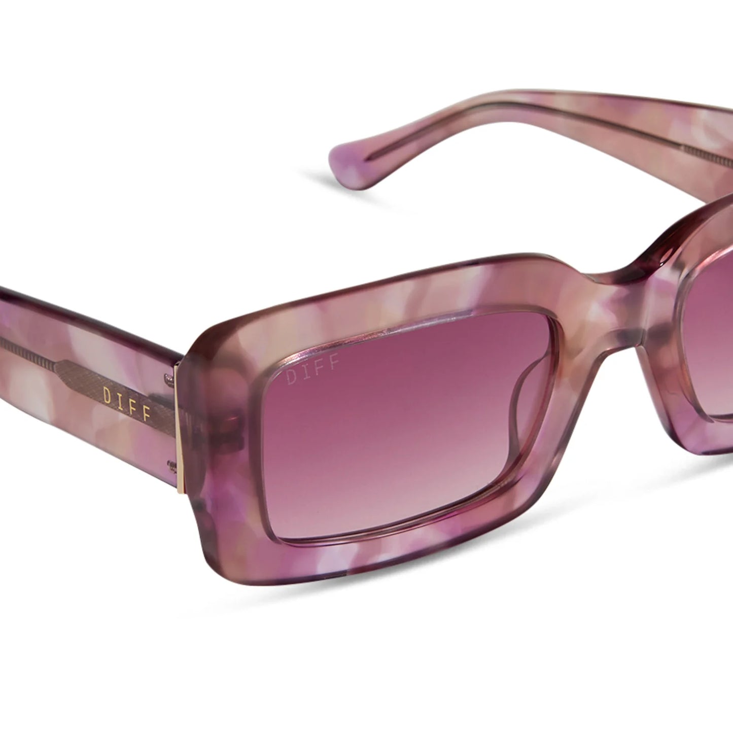 DIFF Eyewear - Indy - Fleur Wine Gradient Sunglasses