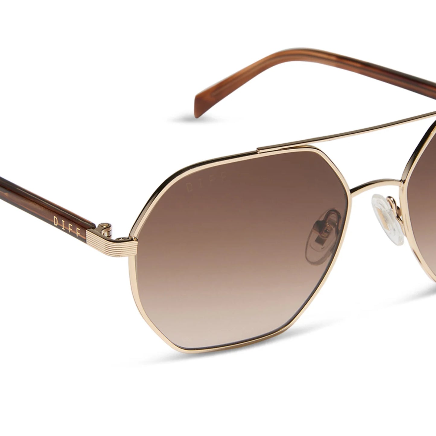 DIFF Eyewear Joelle - Horn Tortoise Brown Gradient Sunglasses