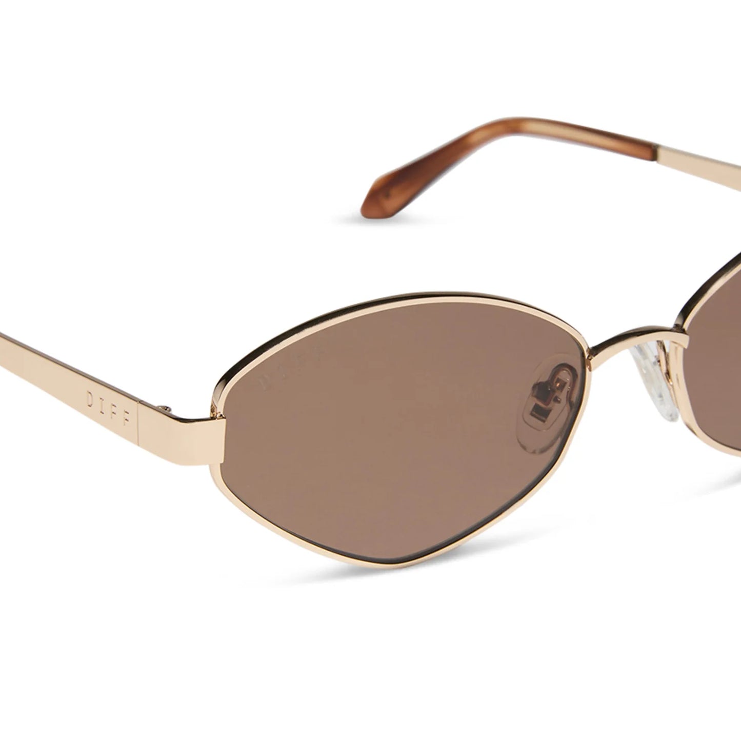 DIFF Eyewear Jordy - Gold Horn Tortoise Brown Sunglasses
