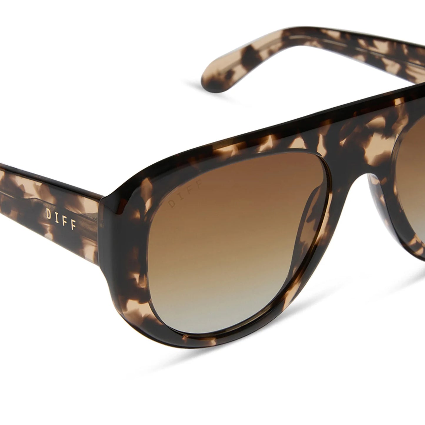 DIFF Eyewear - Morgan - Espresso Tortoise Brown Gradient Polarized Sunglasses