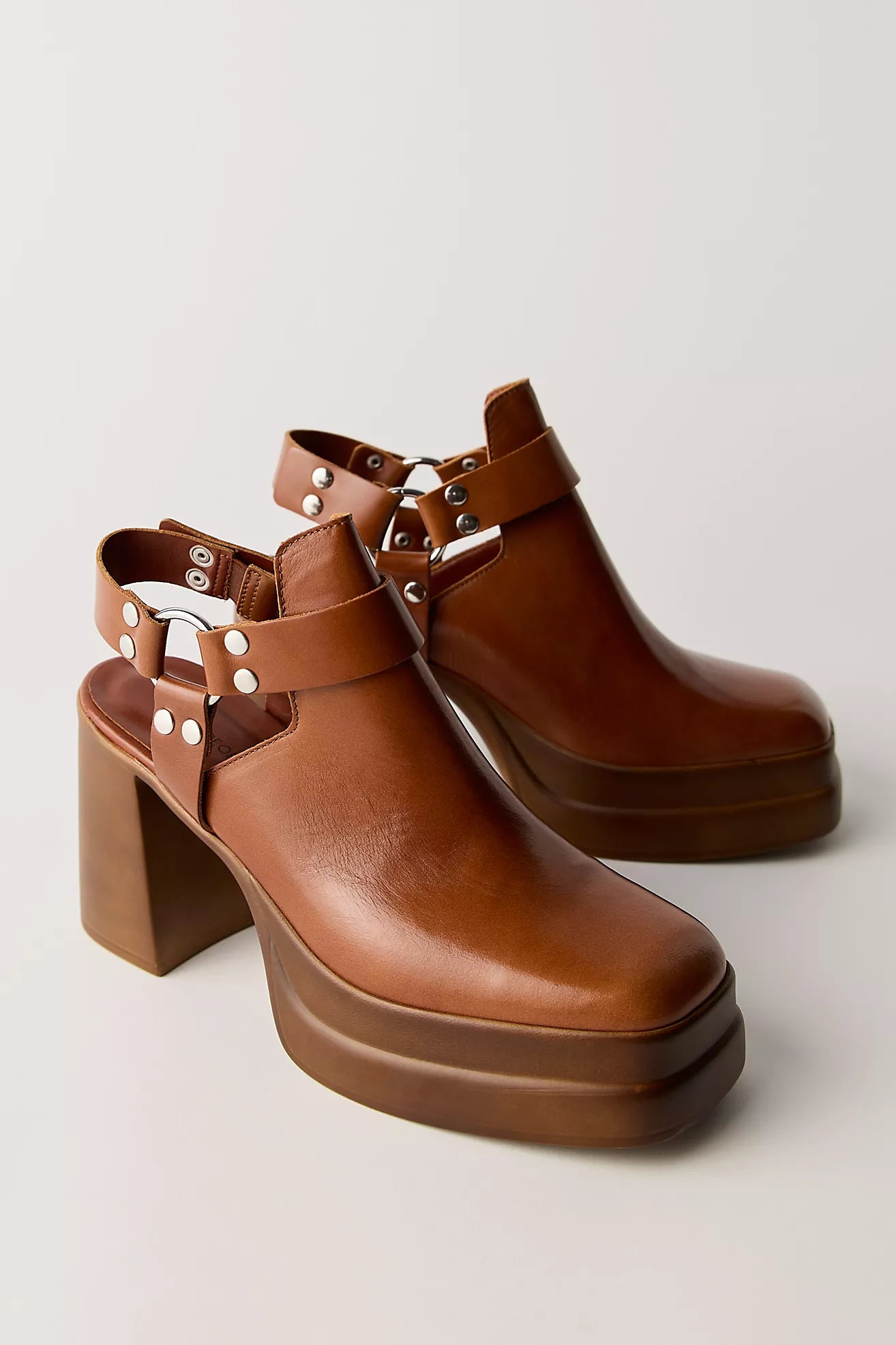 Free People Hybrid Harness Boots - Chestnut Leather