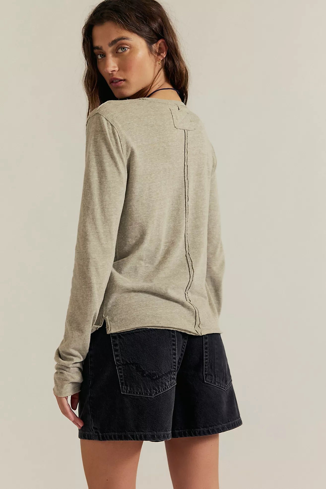 Free People Nova Long-Sleeve Tee Shirt - Caiman