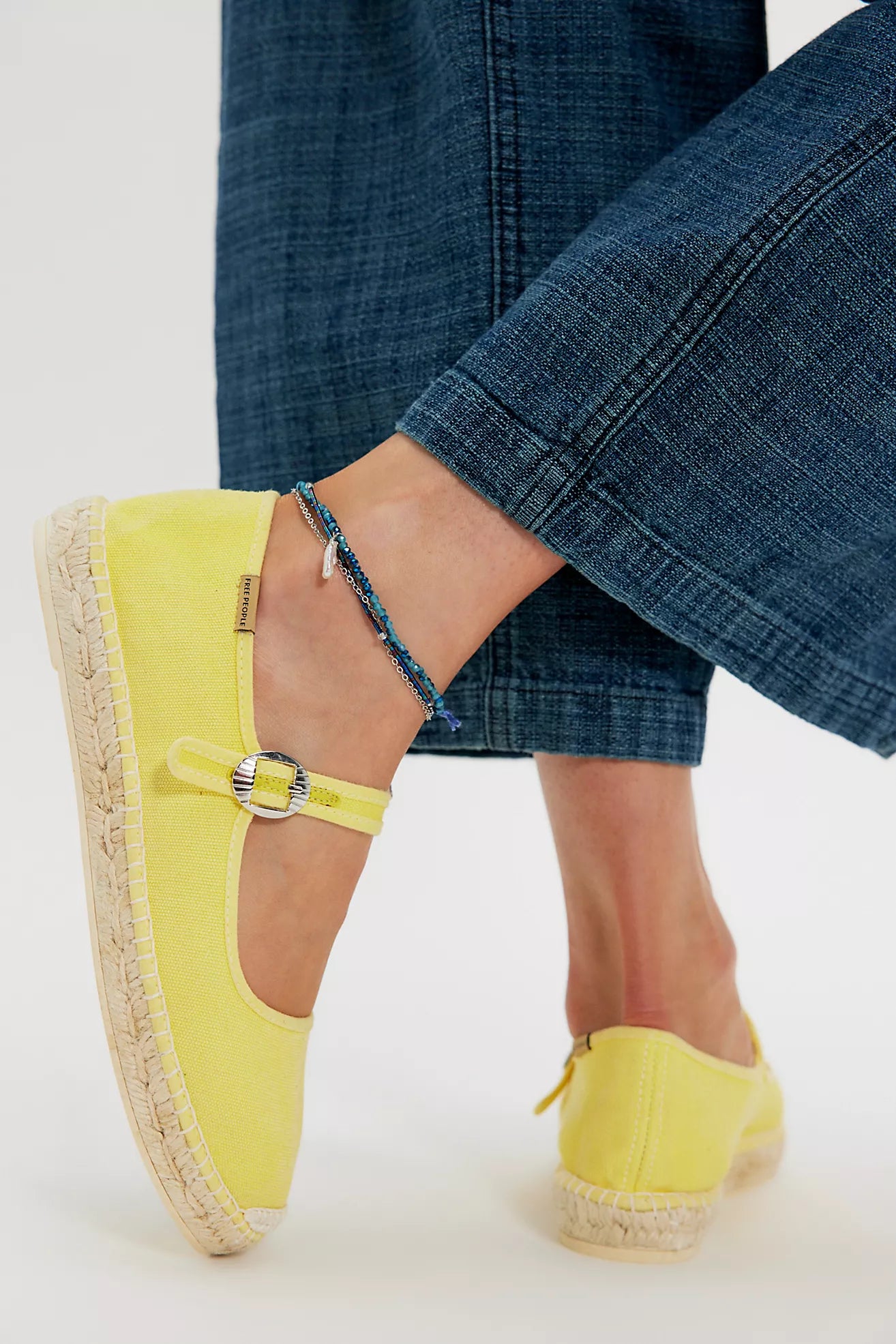 Free People Oasis Mary Jane Espadrille Shoes - Sunkissed Yellow