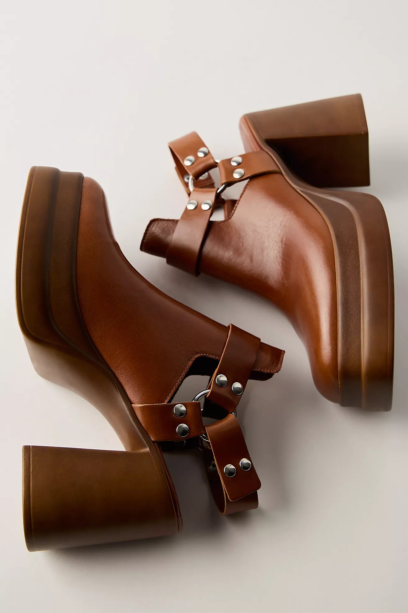 Free People Hybrid Harness Boots - Chestnut Leather