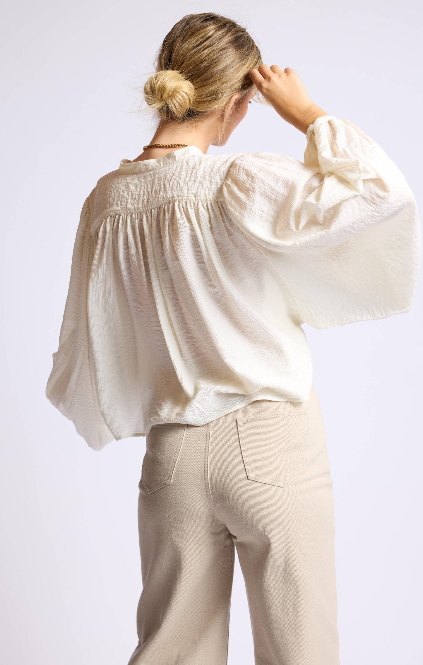 Seek Me Out Oversized Sleeve Blouse - Ivory
