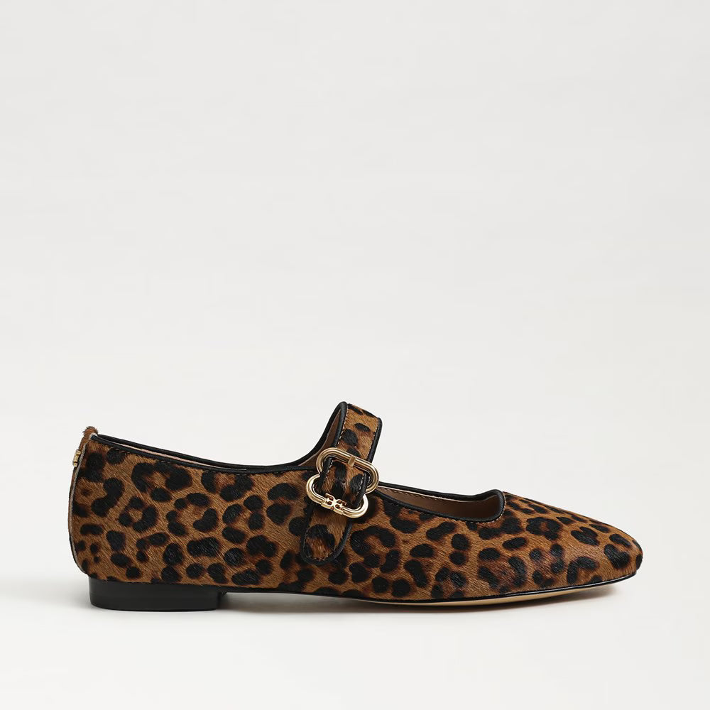Sam Edelman Michaela Mary Jane Flat - Leopard Brahma Hair Leather