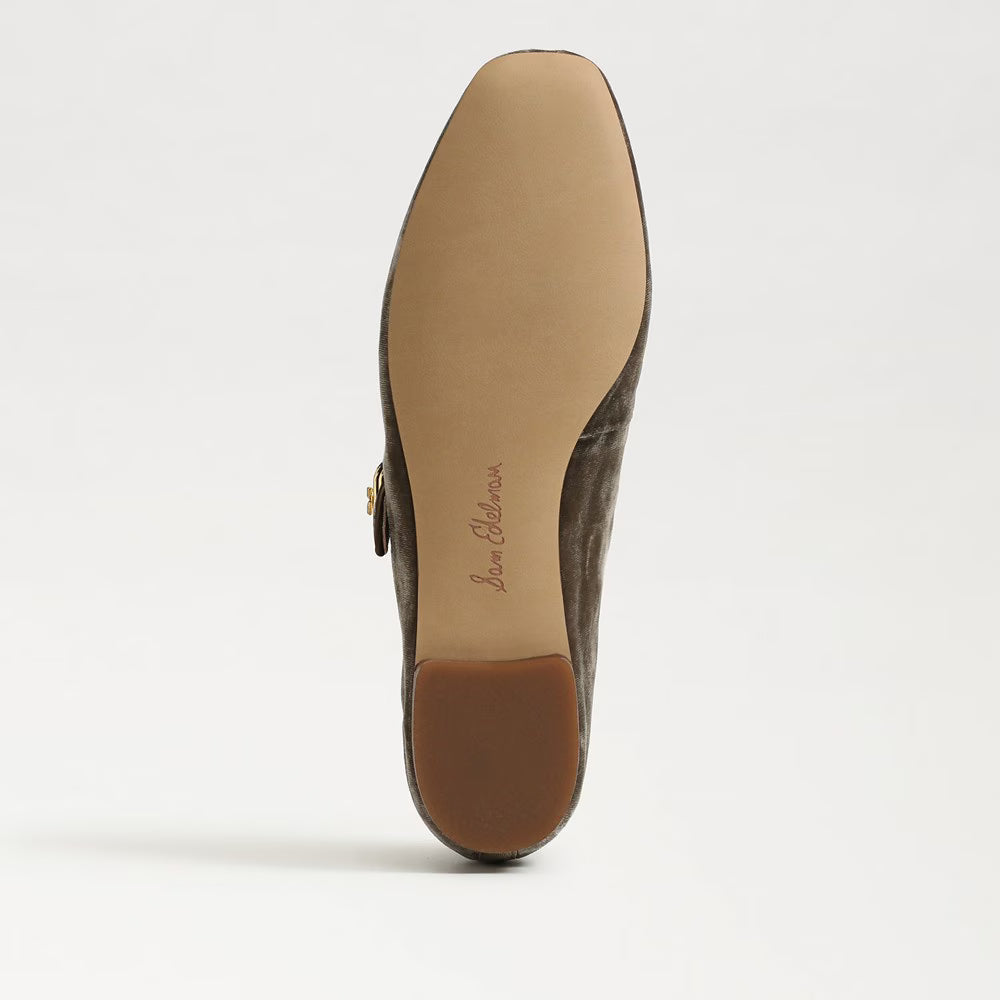 Sam Edelman Michaela Mary Jane Flat - Dark Silver Sage Velvet