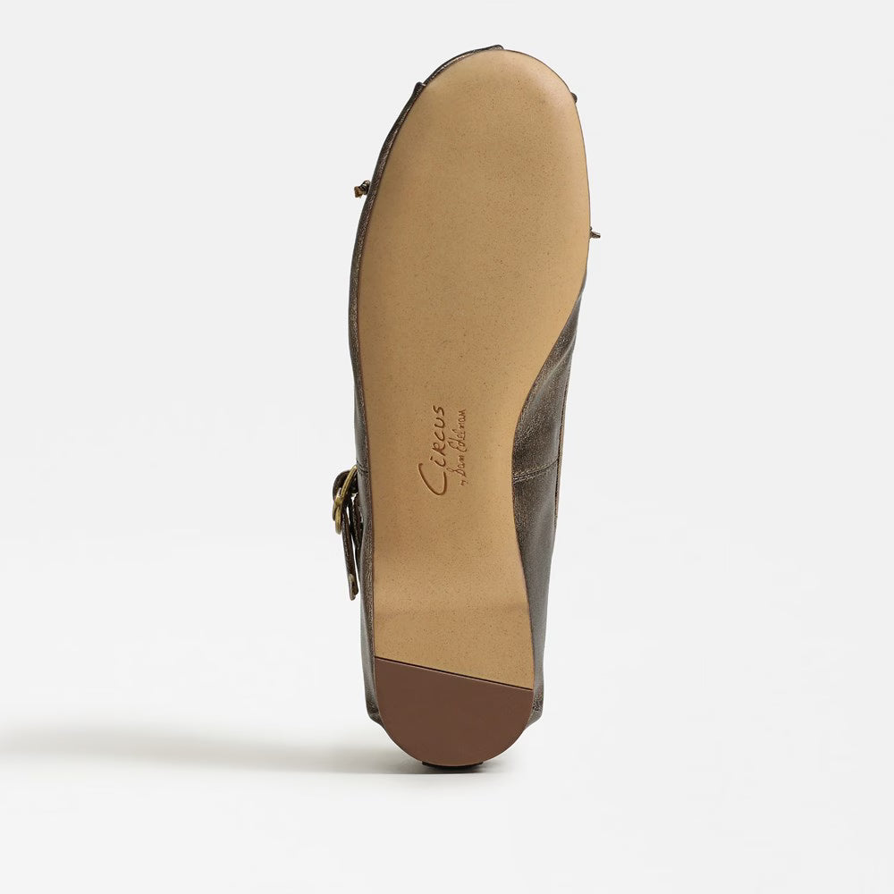 Zuri Strap Ballet Flat - Gilded Bronze Faux Leather