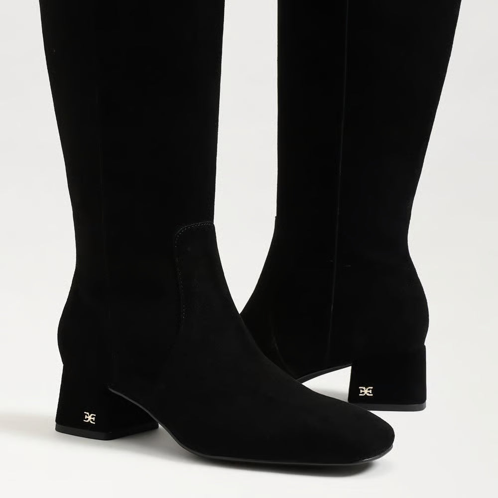 Porter Knee High Boot - Black Suede
