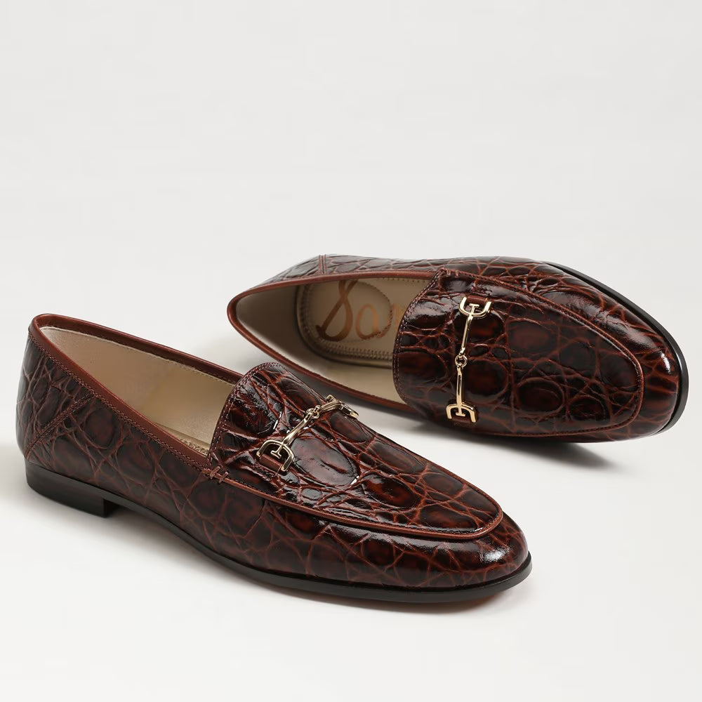 Sam Edelman Loraine Bit Loafer - Dark Brown Croco Leather