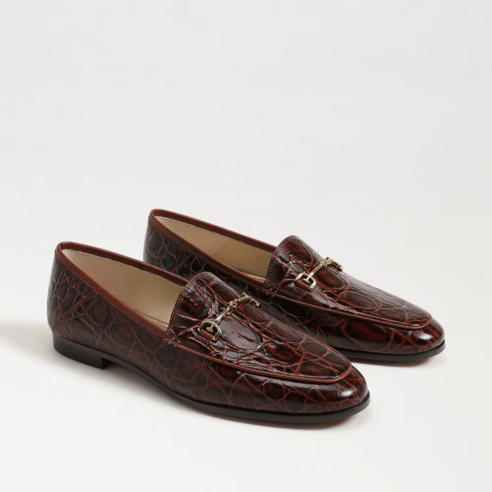 Sam Edelman Loraine Bit Loafer - Dark Brown Croco Leather