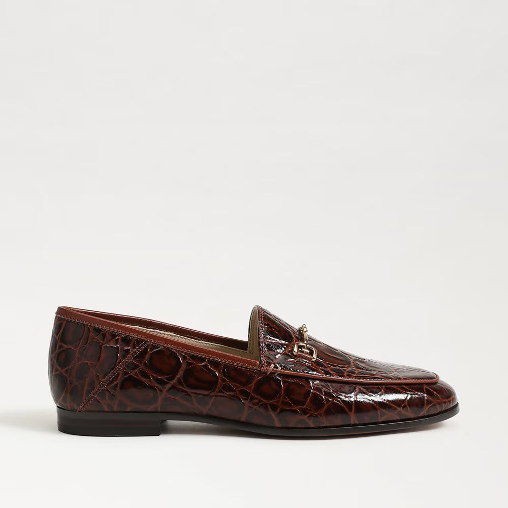 Sam Edelman Loraine Bit Loafer - Dark Brown Croco Leather