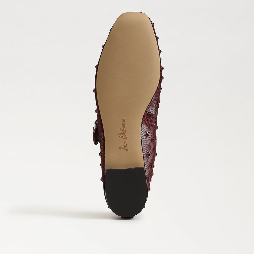 Sam Edelman Michaela Shine Mary Jane Flat - French Merlot Mesh Fabric